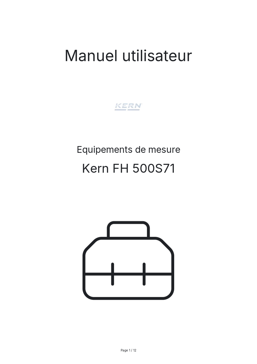 Image de la première page du manuel de l'appareil FH 500S71