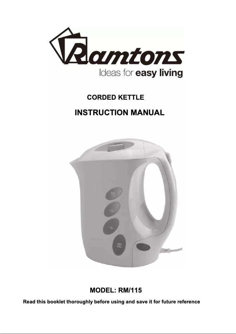 Image de la première page du manuel de l'appareil RM/115