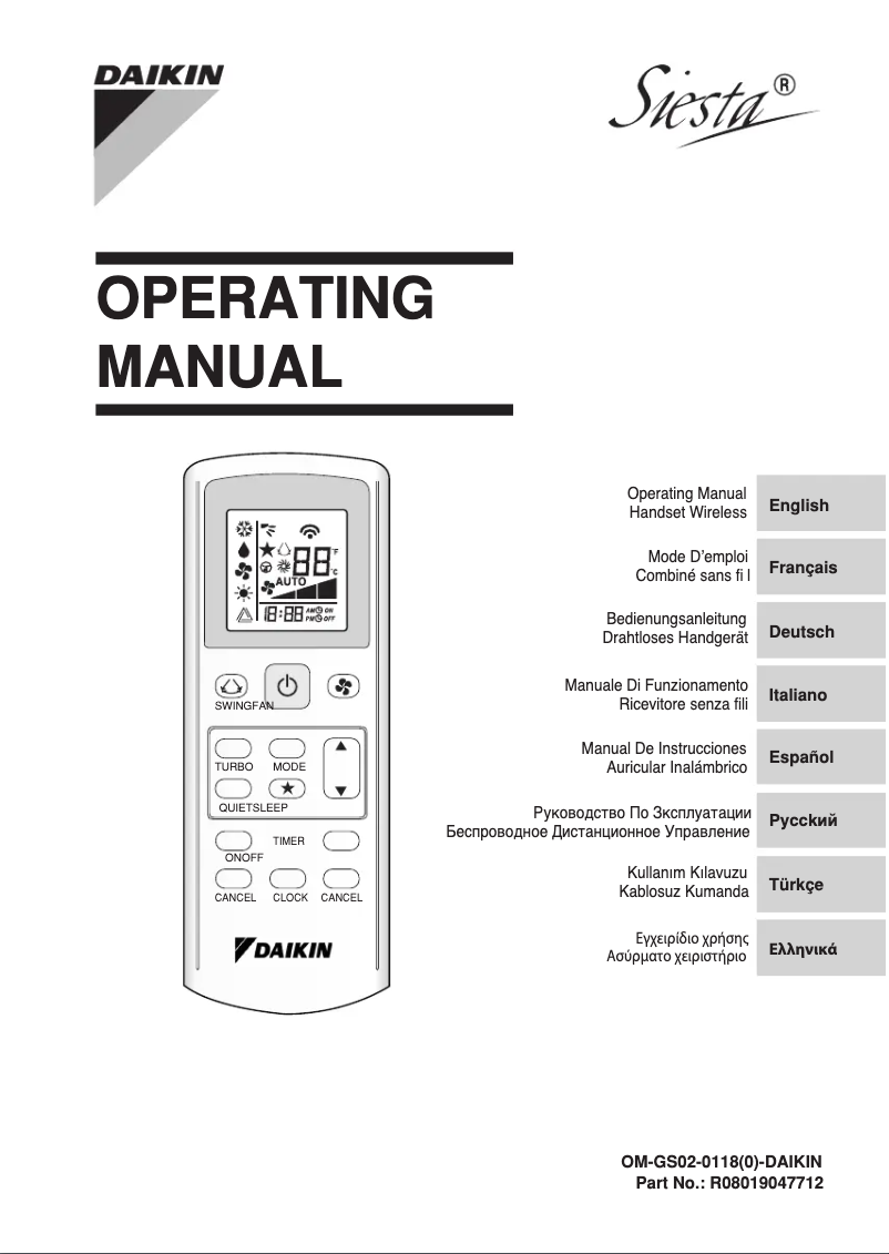 Page n°1 - Manuel utilisateur Daikin ATXC60AV1B