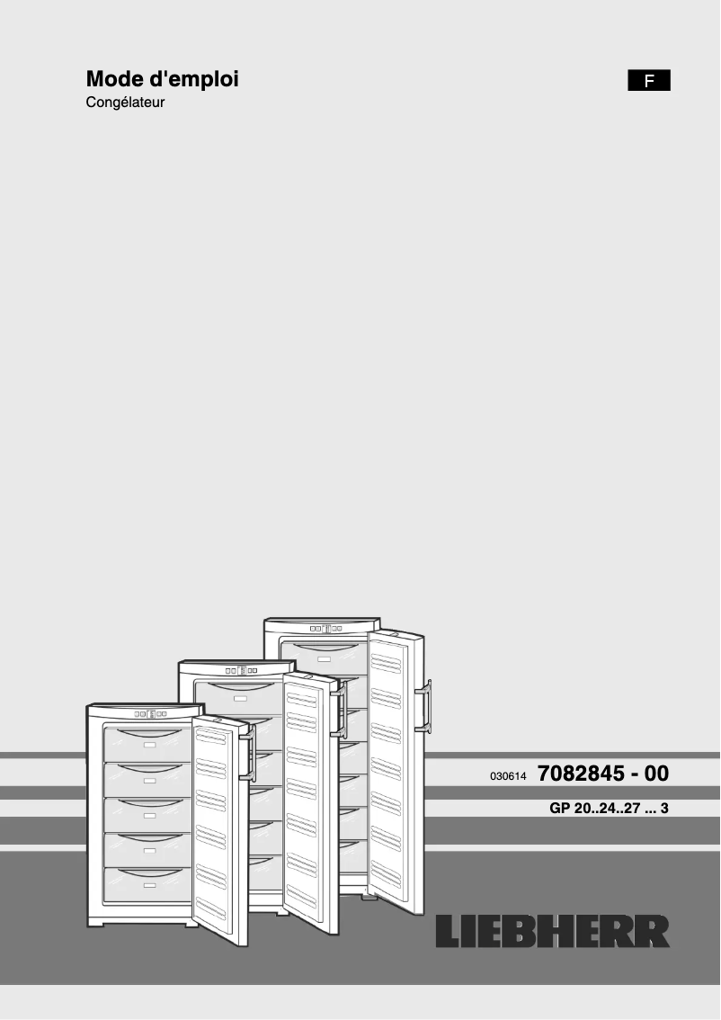 Page 1 de la notice Manuel utilisateur Liebherr GP 2733 Comfort