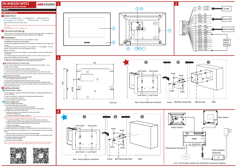 Page n°1 - Guide de démarrage rapide Hikvision DS-KH6320-WTE2