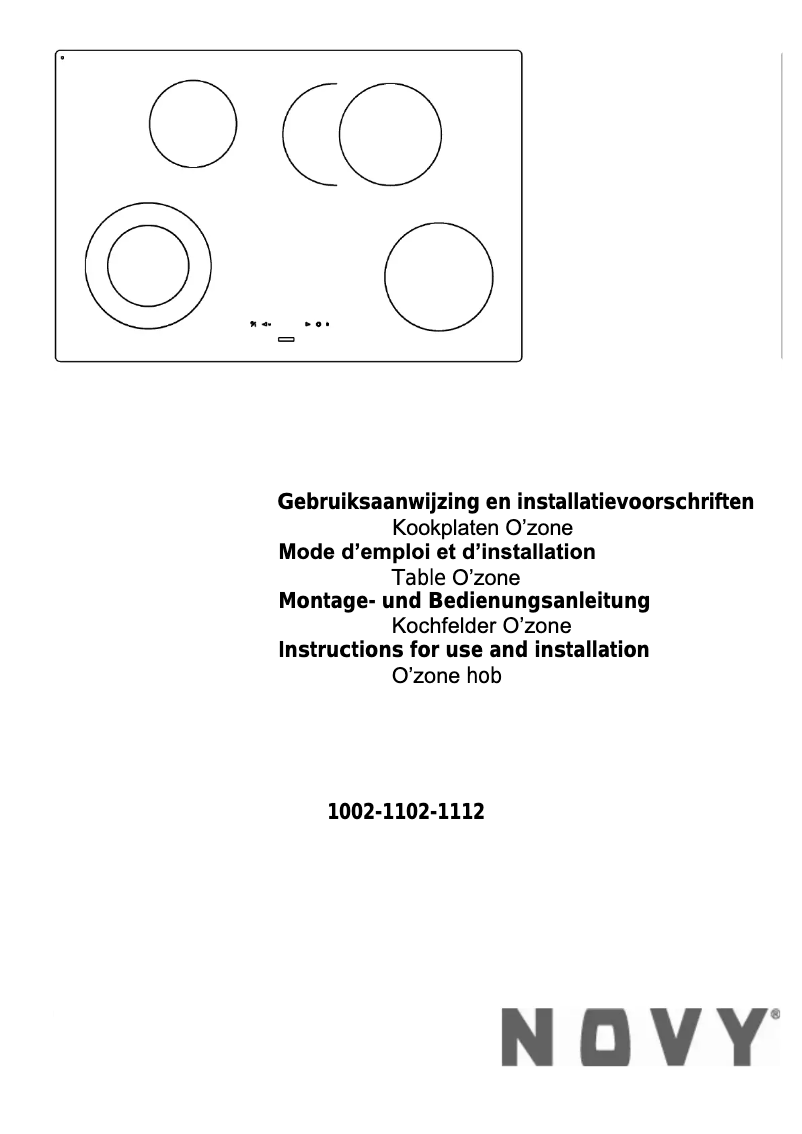 Page 1 de la notice Manuel utilisateur Novy O’zone 1102