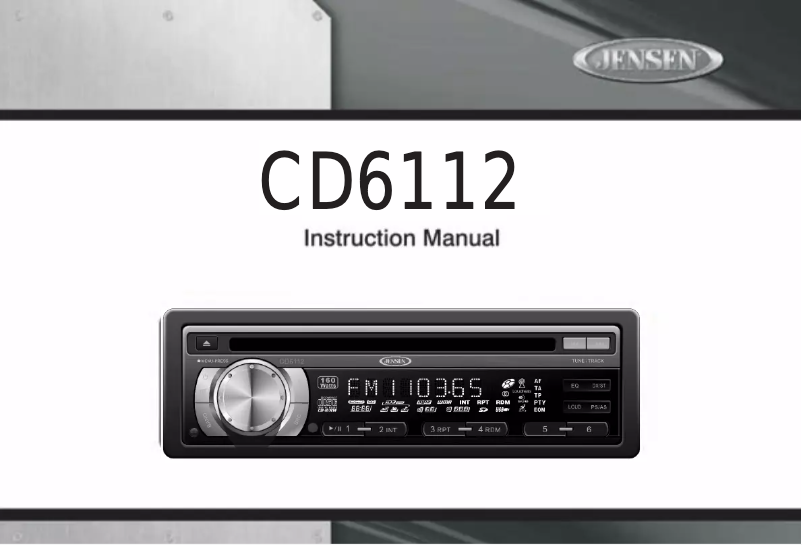 Page n°1 - Manuel utilisateur Jensen CD6112