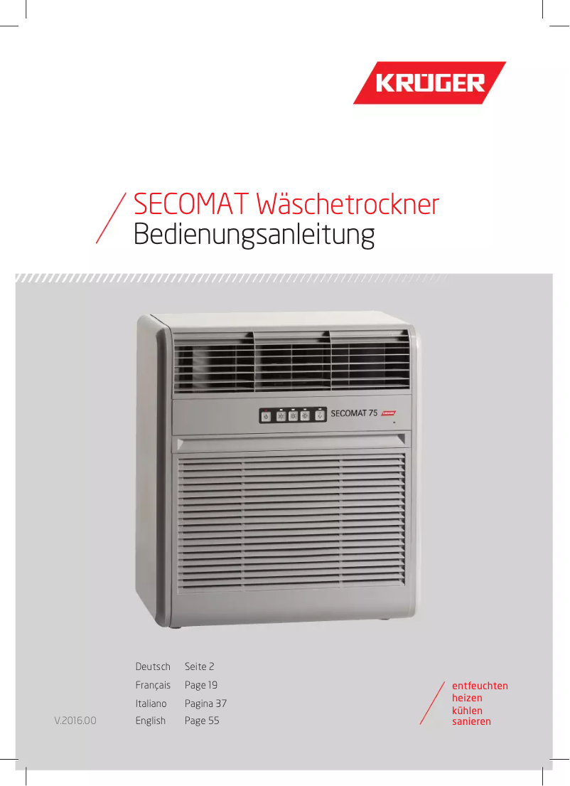 Image de la première page du manuel de l'appareil Secomat 75 H