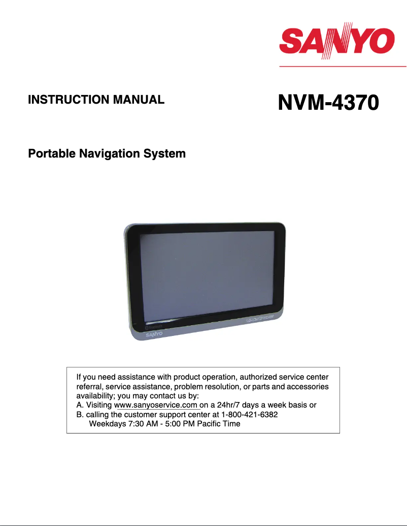 Image de la première page du manuel de l'appareil NVM-4370