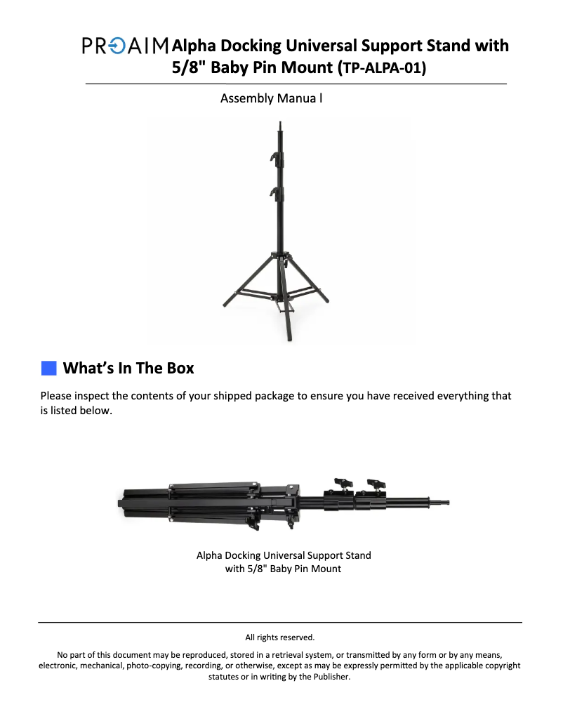 Image de la première page du manuel de l'appareil TP-ALPA-01