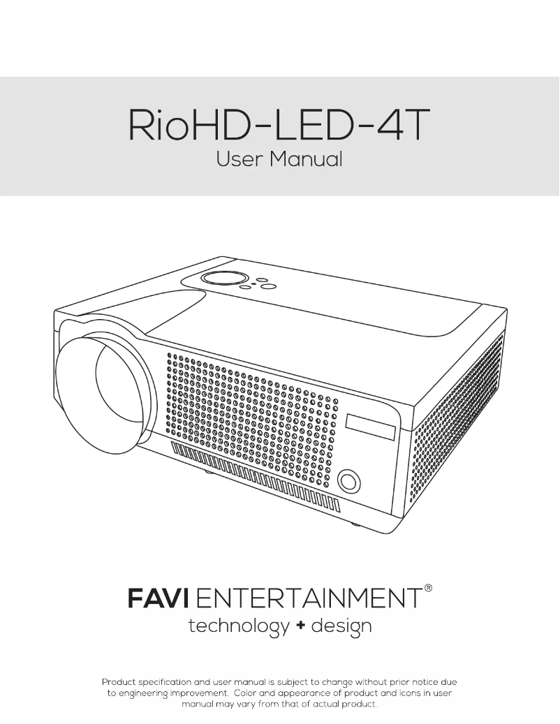 Page n°1 - Manuel utilisateur FAVI RioHD-LED-4T