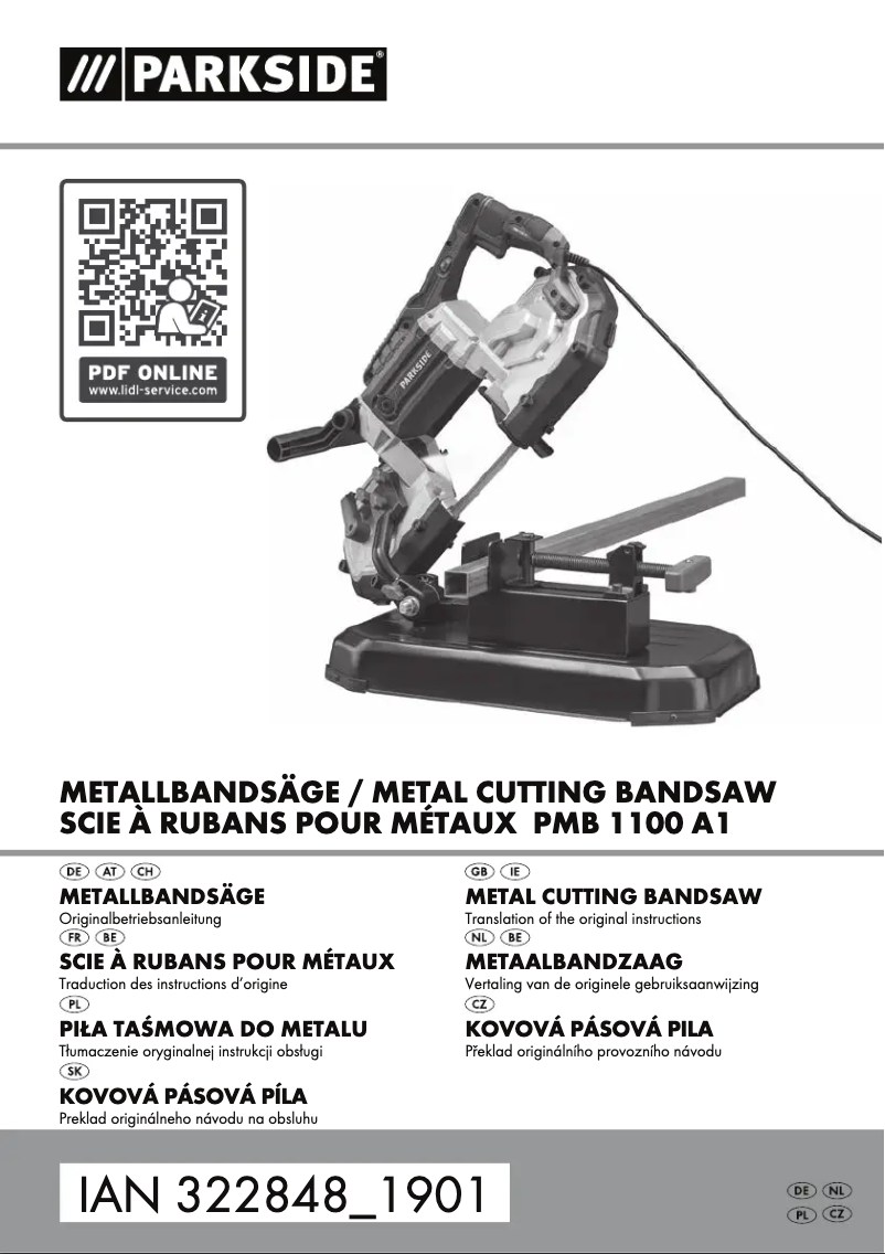 Page 1 de la notice Manuel utilisateur Parkside PMB 1100 A1