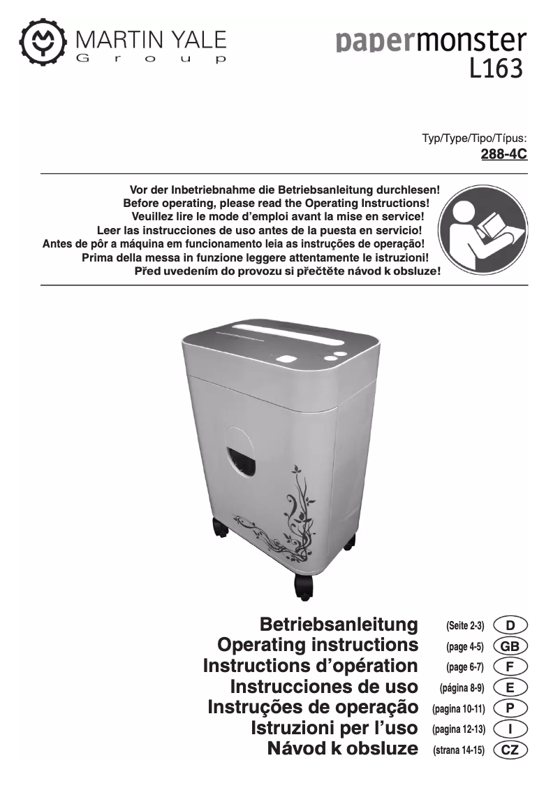 Page n°1 - Manuel utilisateur Papermonster L220 CC