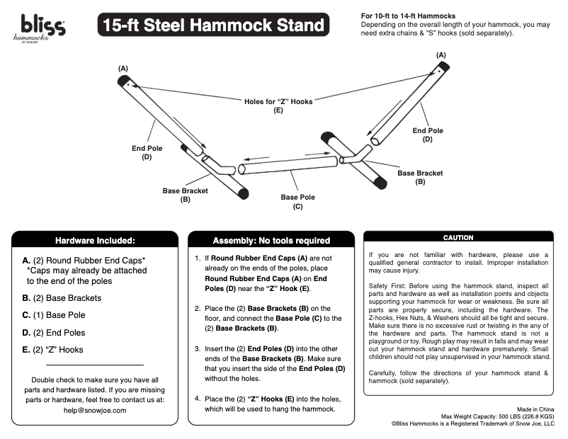 Page 1 de la notice Manuel utilisateur Bliss Outdoors BDL-A0072