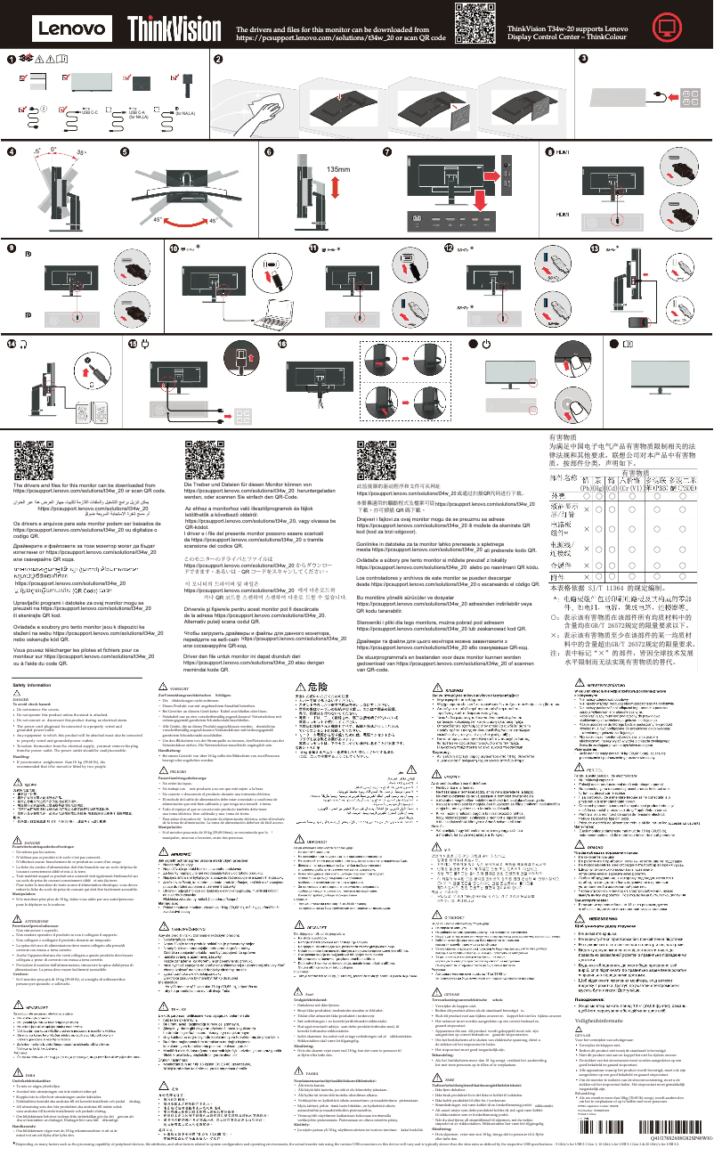 Page n°1 - Manuel utilisateur Lenovo ThinkVision T34w-20