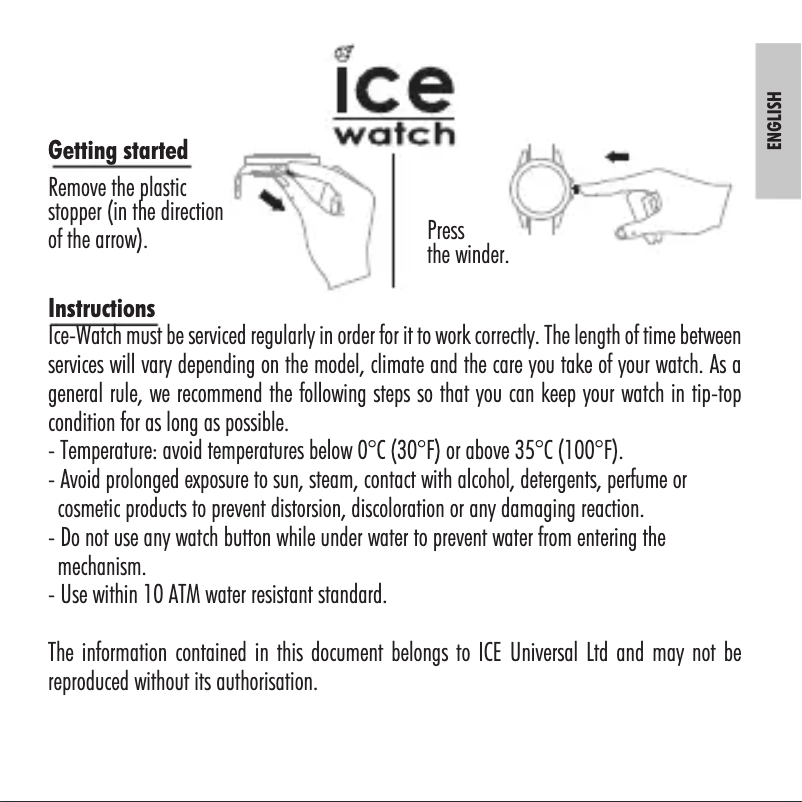 Page 1 de la notice Manuel utilisateur ICE Watch Slim