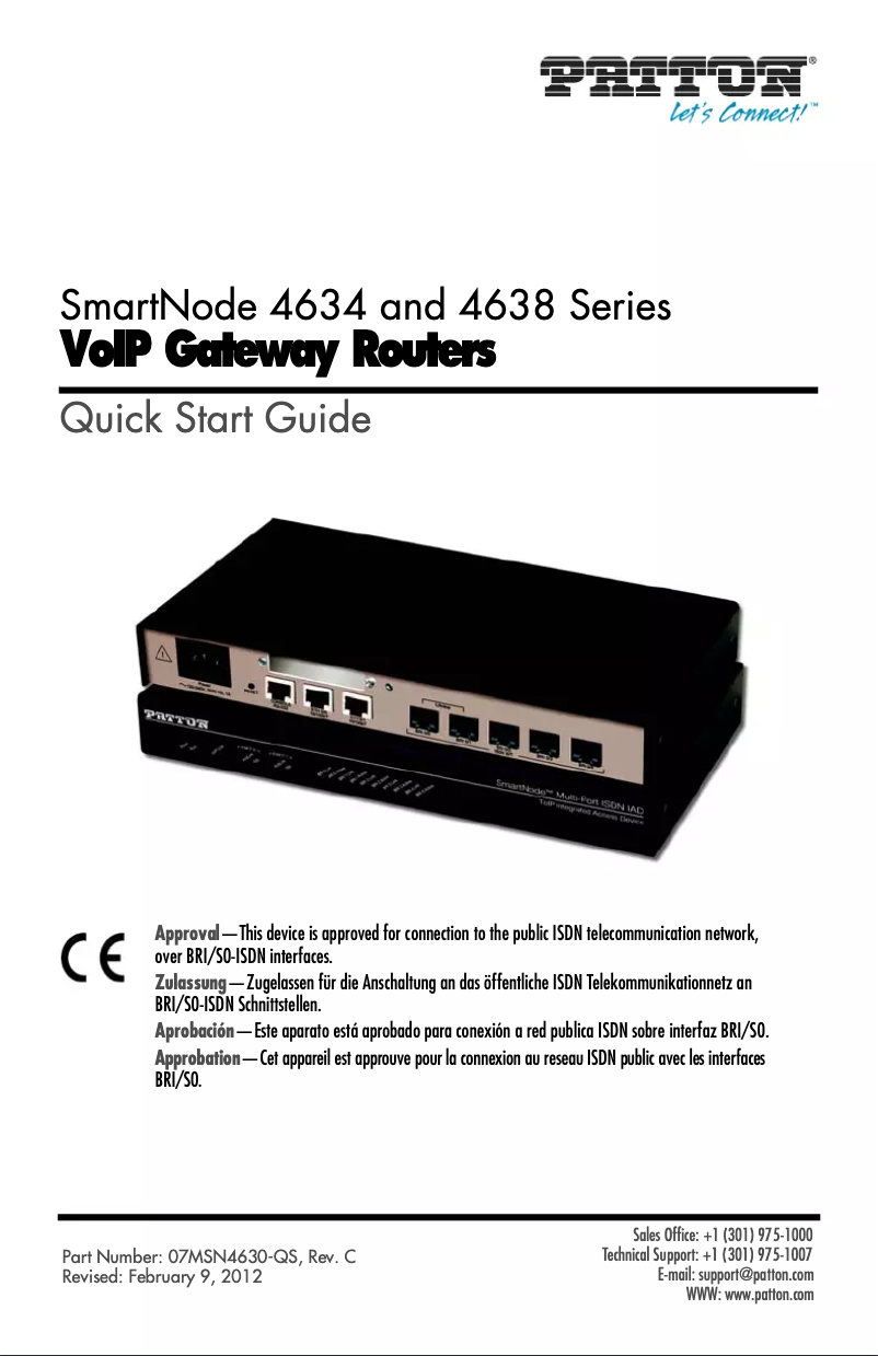 Image de la première page du manuel de l'appareil SmartNode 4634