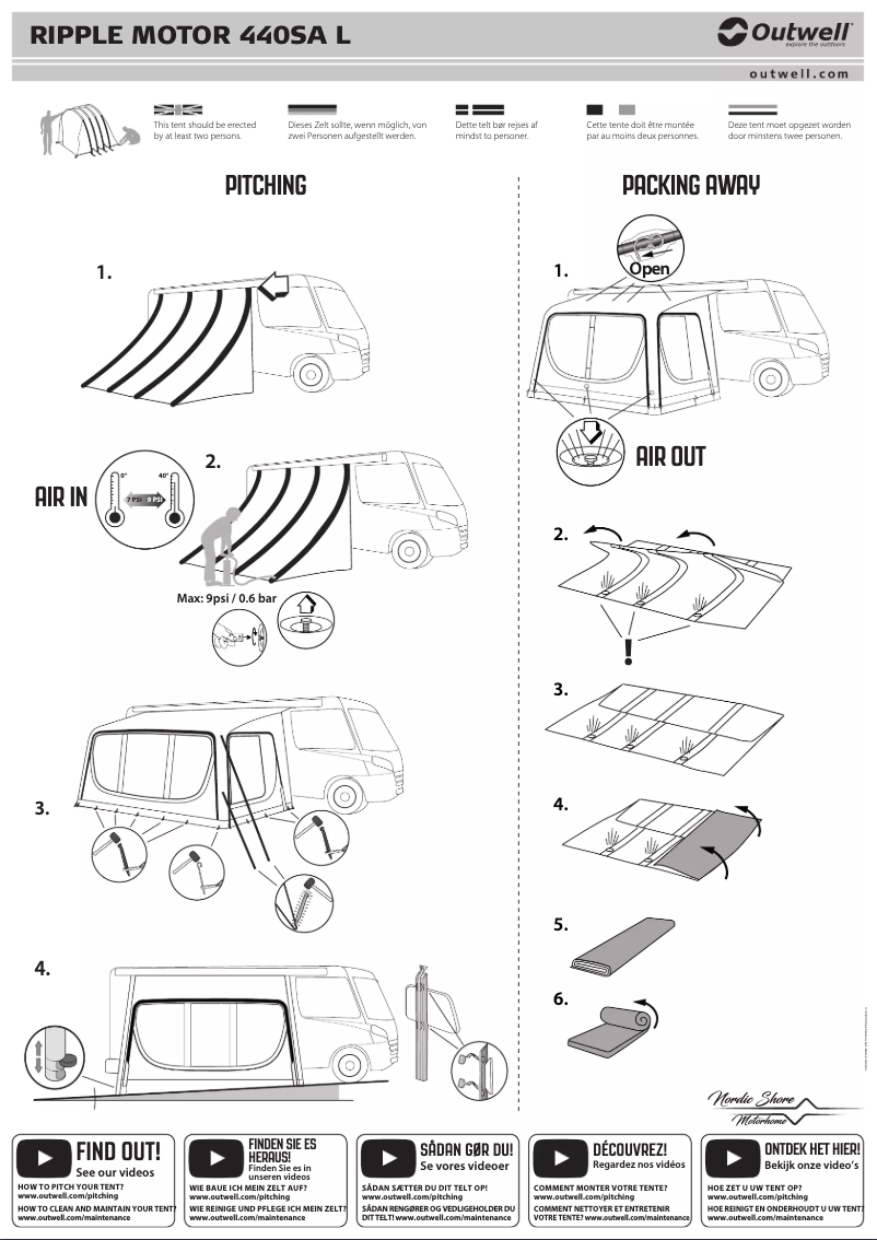 Page 1 de la notice Manuel utilisateur Outwell Ripple Motor 440SA L