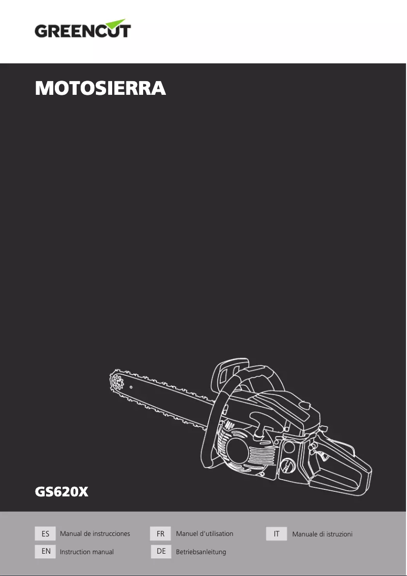 Page 1 de la notice Manuel utilisateur Greencut GS620X