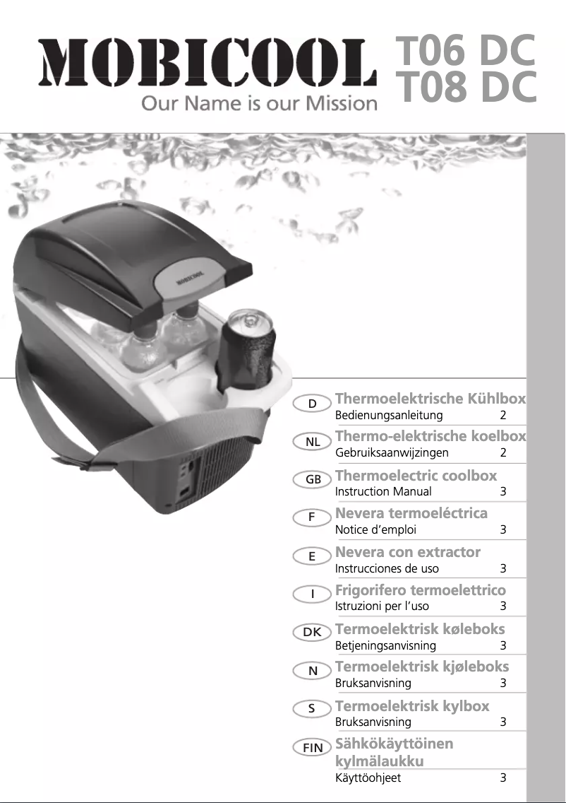 Page 1 de la notice Manuel utilisateur Mobicool T08 DC