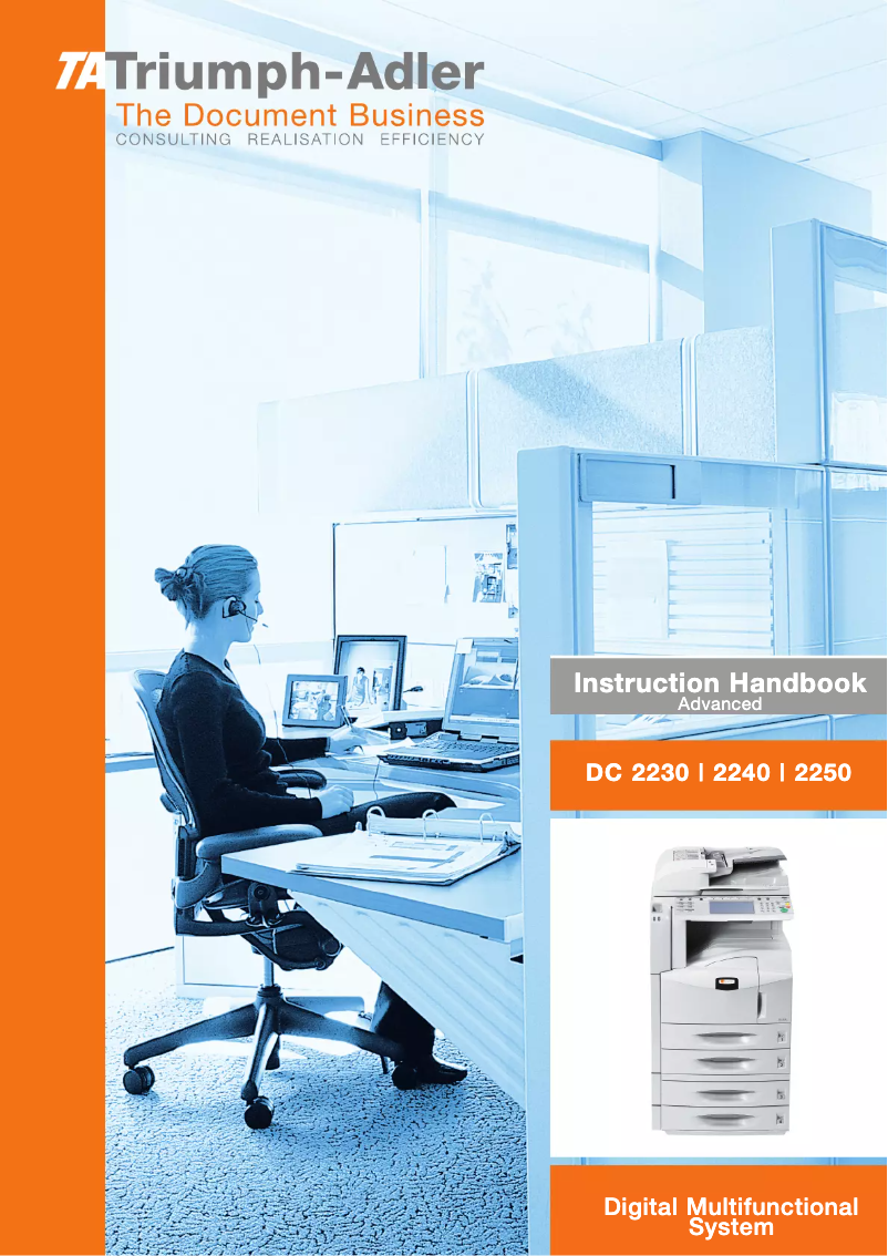 Page 1 de la notice Manuel utilisateur Triumph-Adler DC 2250