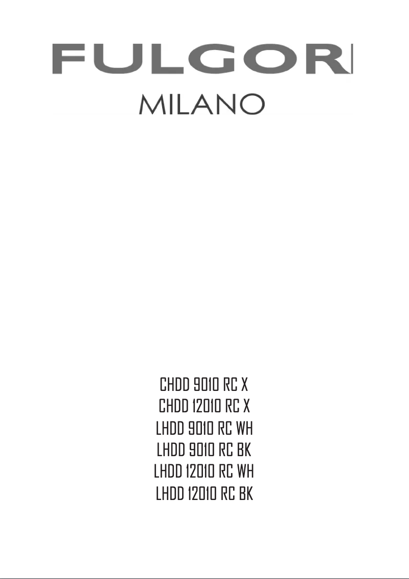 Page 1 de la notice Manuel utilisateur Fulgor Milano CHDD 12010 RC X
