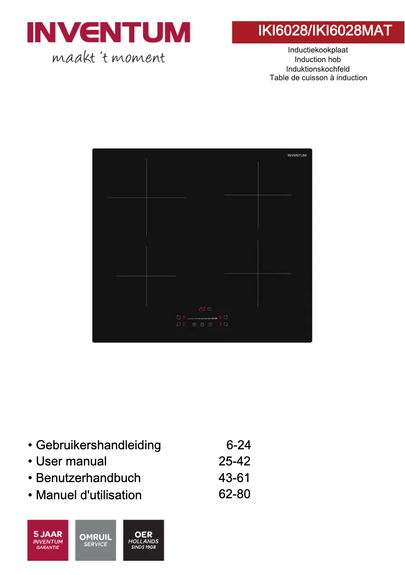 Página 1 del manual Manual de usuario Inventum IKI6028