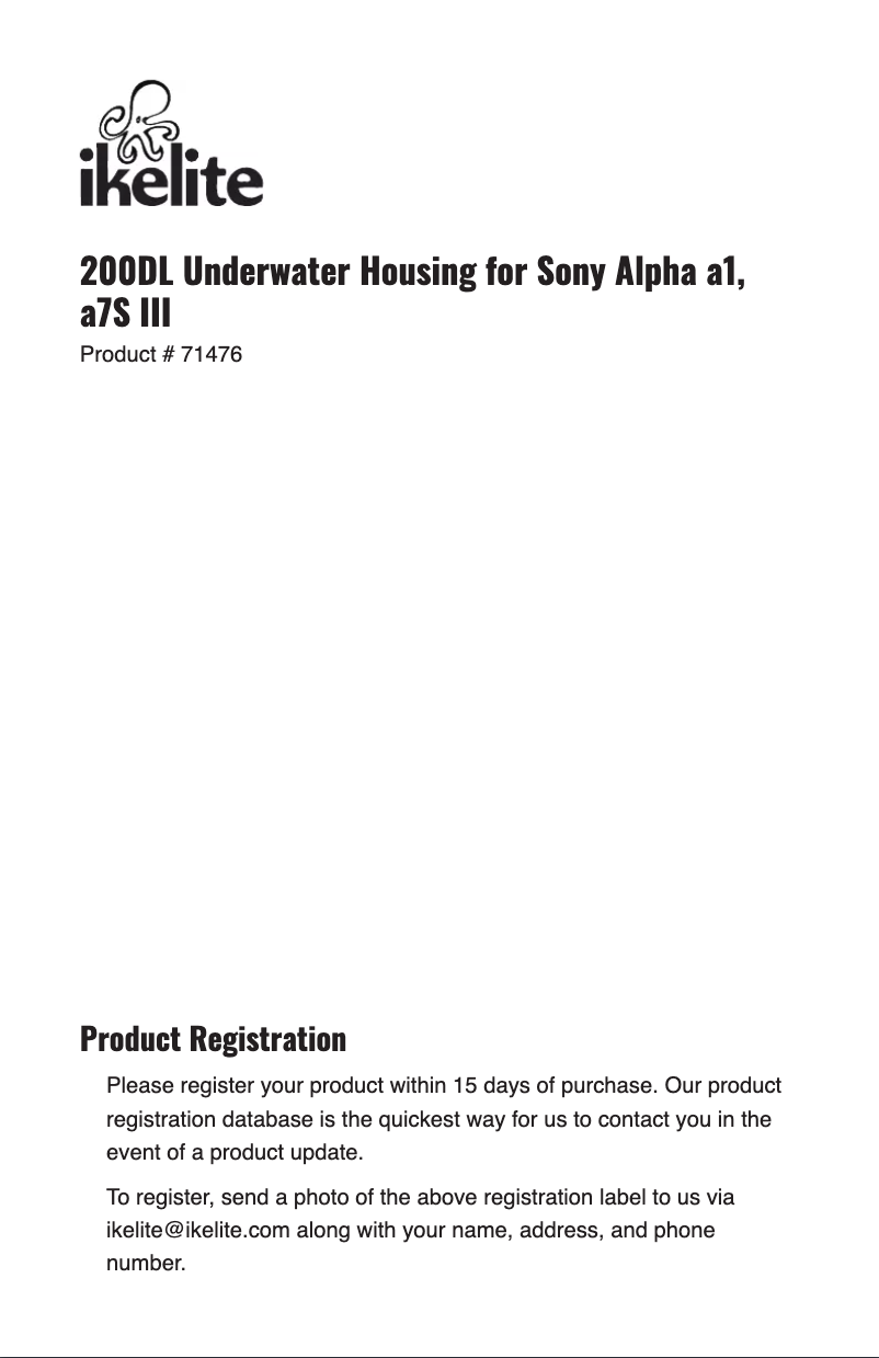 Page 1 de la notice Manuel utilisateur Ikelite 200DL