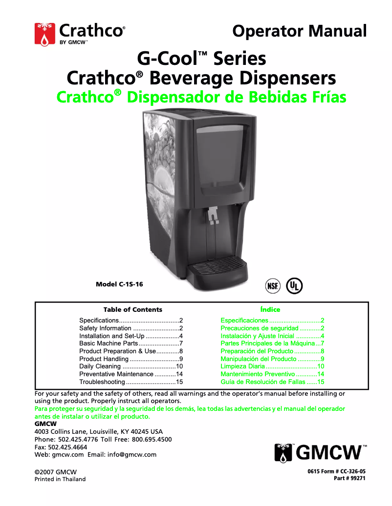 Image de la première page du manuel de l'appareil C-3D-16