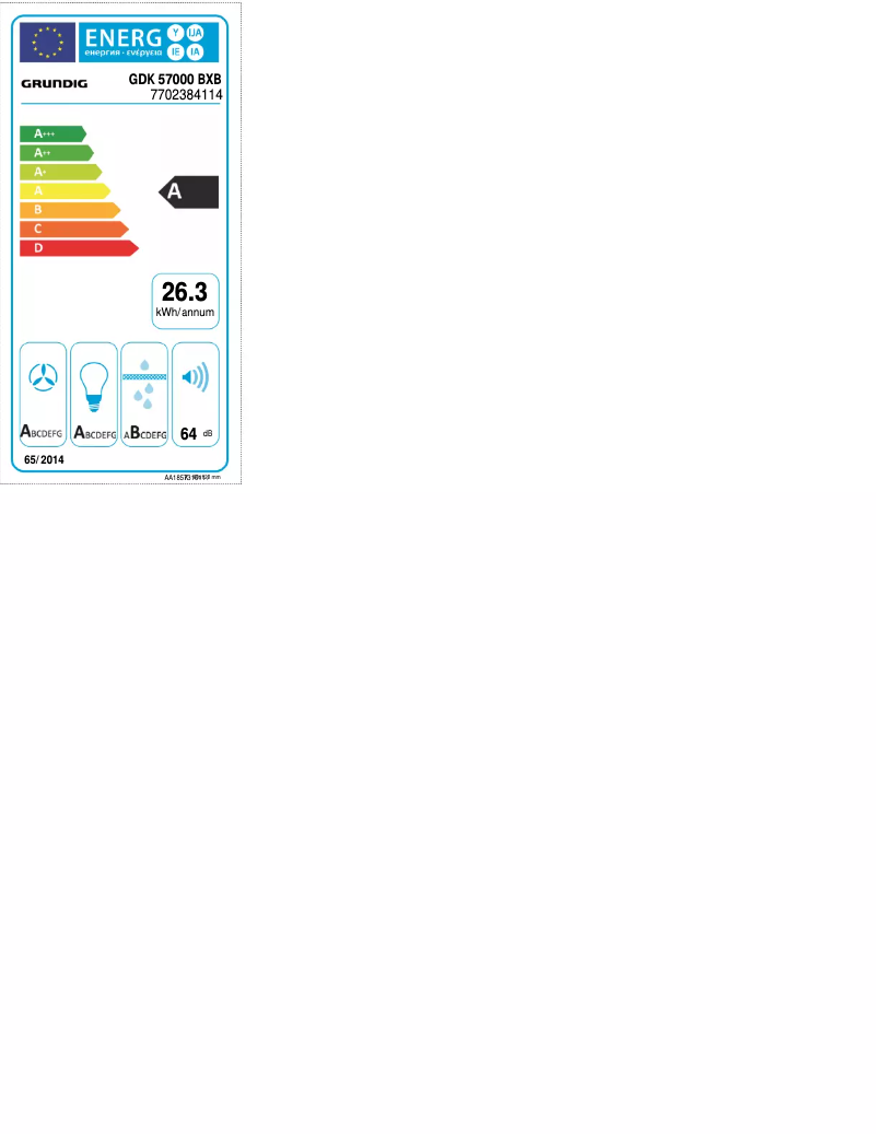 Page n°1 - Label énergétique Grundig GDK 57000 BXB