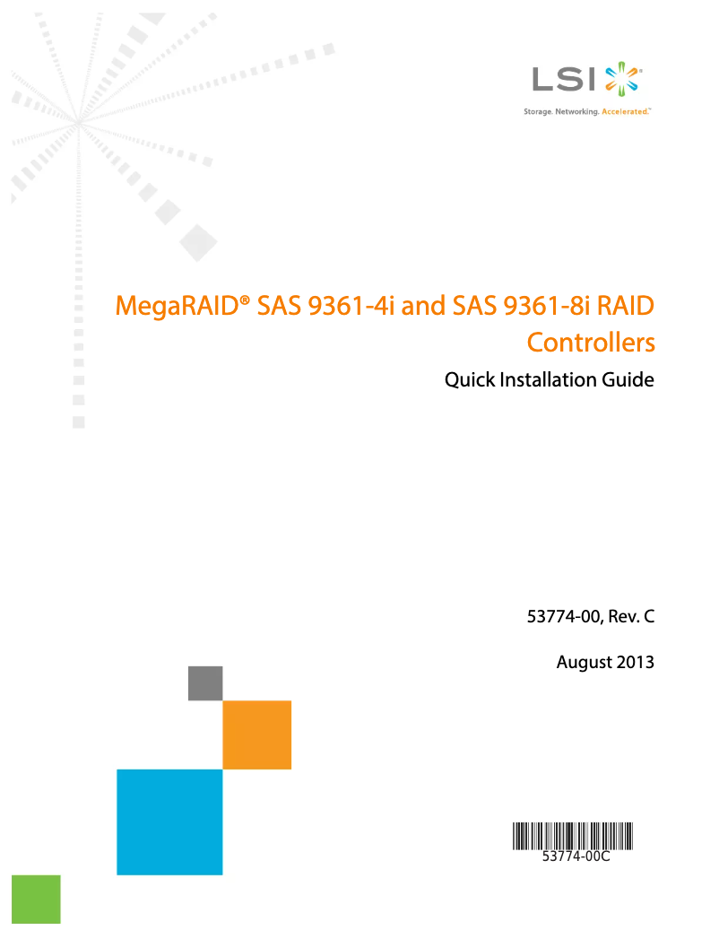 Page n°1 - Manuel utilisateur LSI MegaRAID SAS 9361-4i