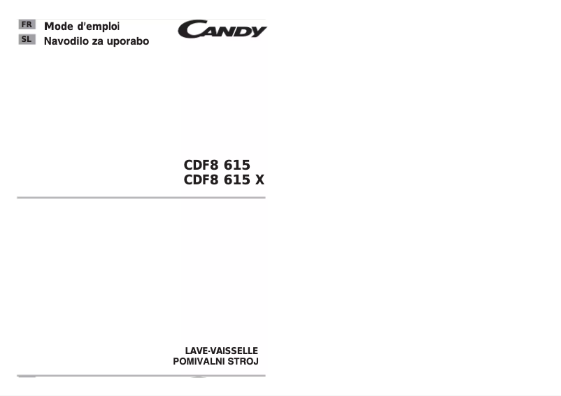 Page n°1 - Manuel utilisateur Candy CDF8 615/1-S