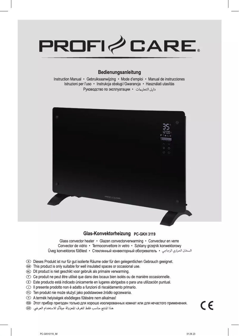 Page n°1 - Manuel utilisateur ProfiCare PC-GKH 3119