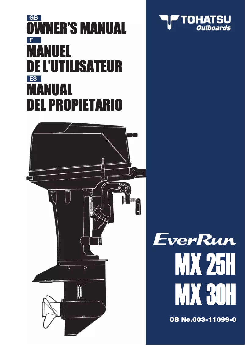Página 1 del manual Manual de usuario Tohatsu MX25H EverRun