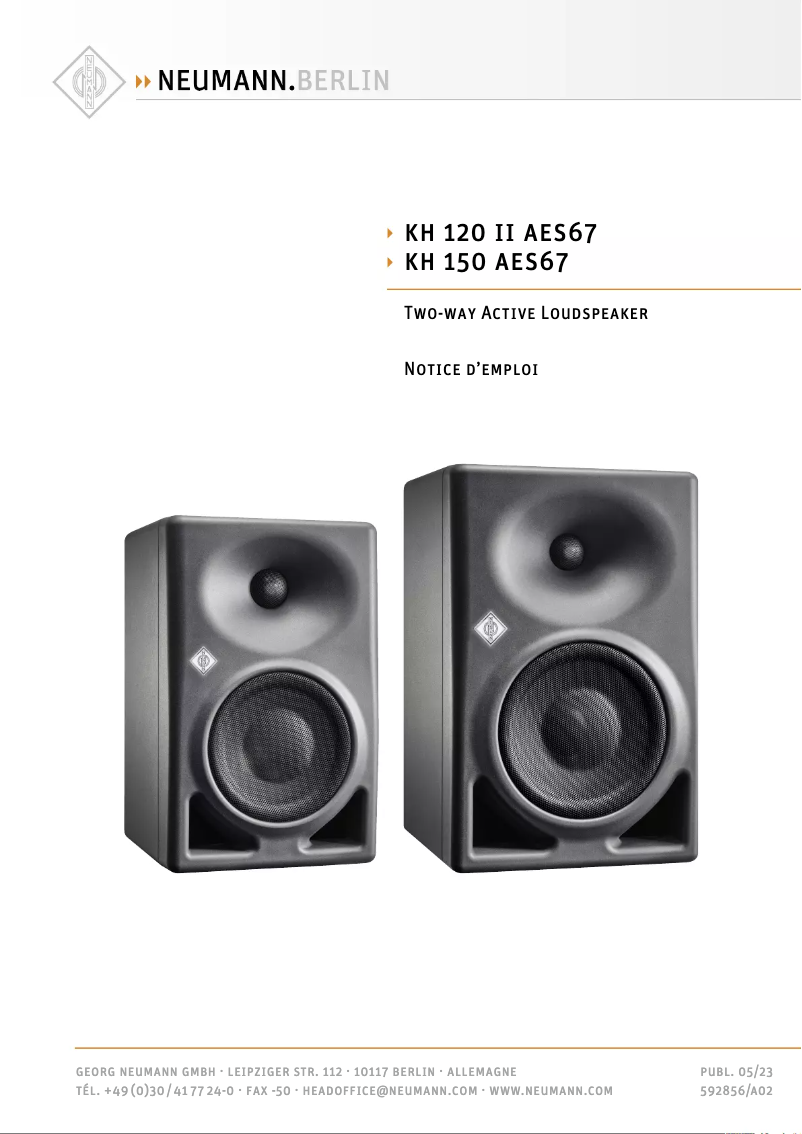 Page 1 de la notice Manuel utilisateur Neumann KH 750 DSP