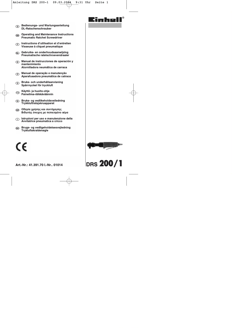 Página 1 del manual Manual de usuario Einhell DRS 200/2