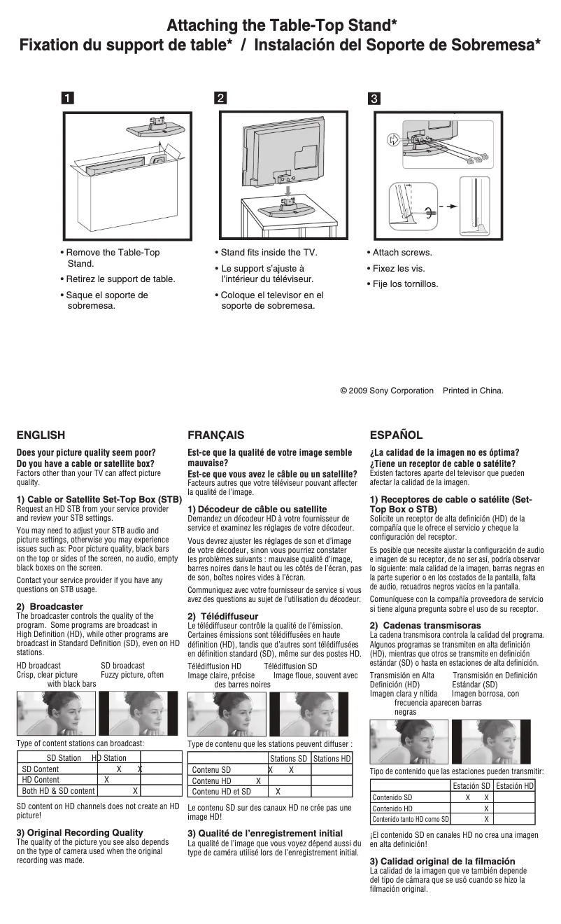 Image de la première page du manuel de l'appareil Bravia KDL-22L5000