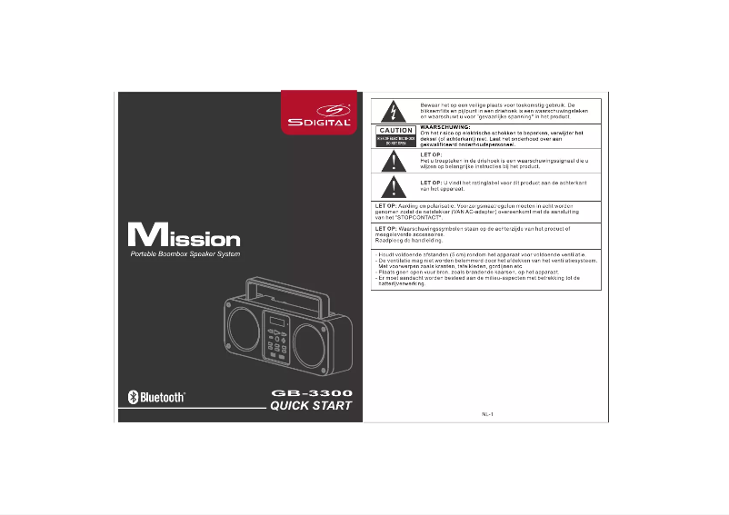 Page 1 de la notice Manuel utilisateur SDigital Mission GB-3300