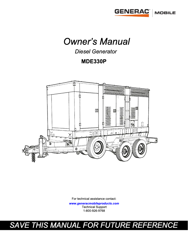 Page n°1 - Manuel utilisateur Generac MDE330