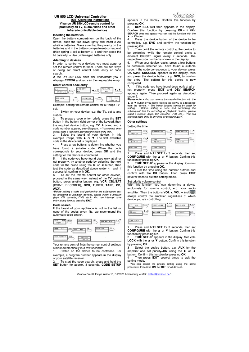 Image de la première page du manuel de l'appareil UR 850 LCD