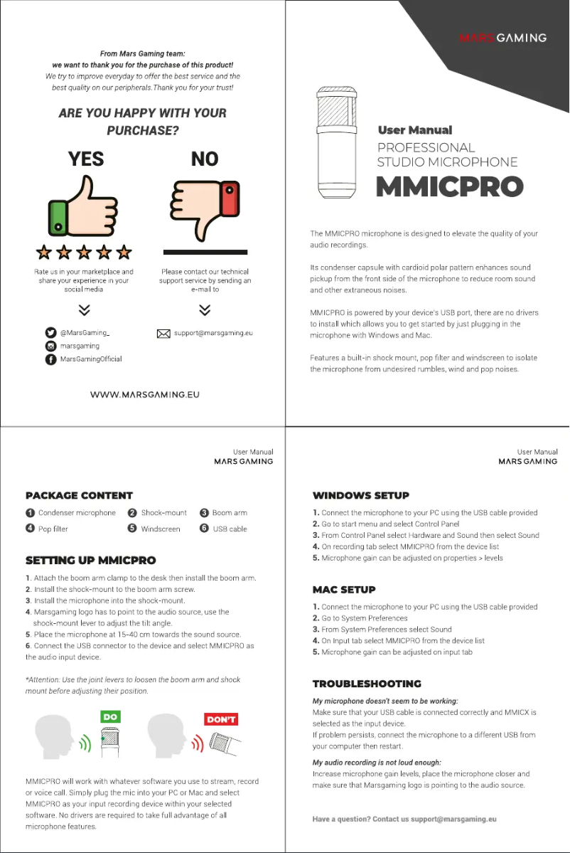 Image de la première page du manuel de l'appareil MMICPRO