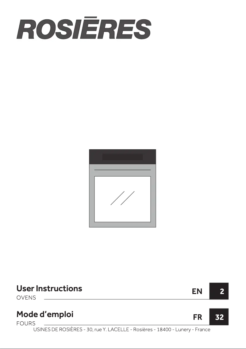 Page 1 de la notice Manuel utilisateur Rosieres RFC32979NWF