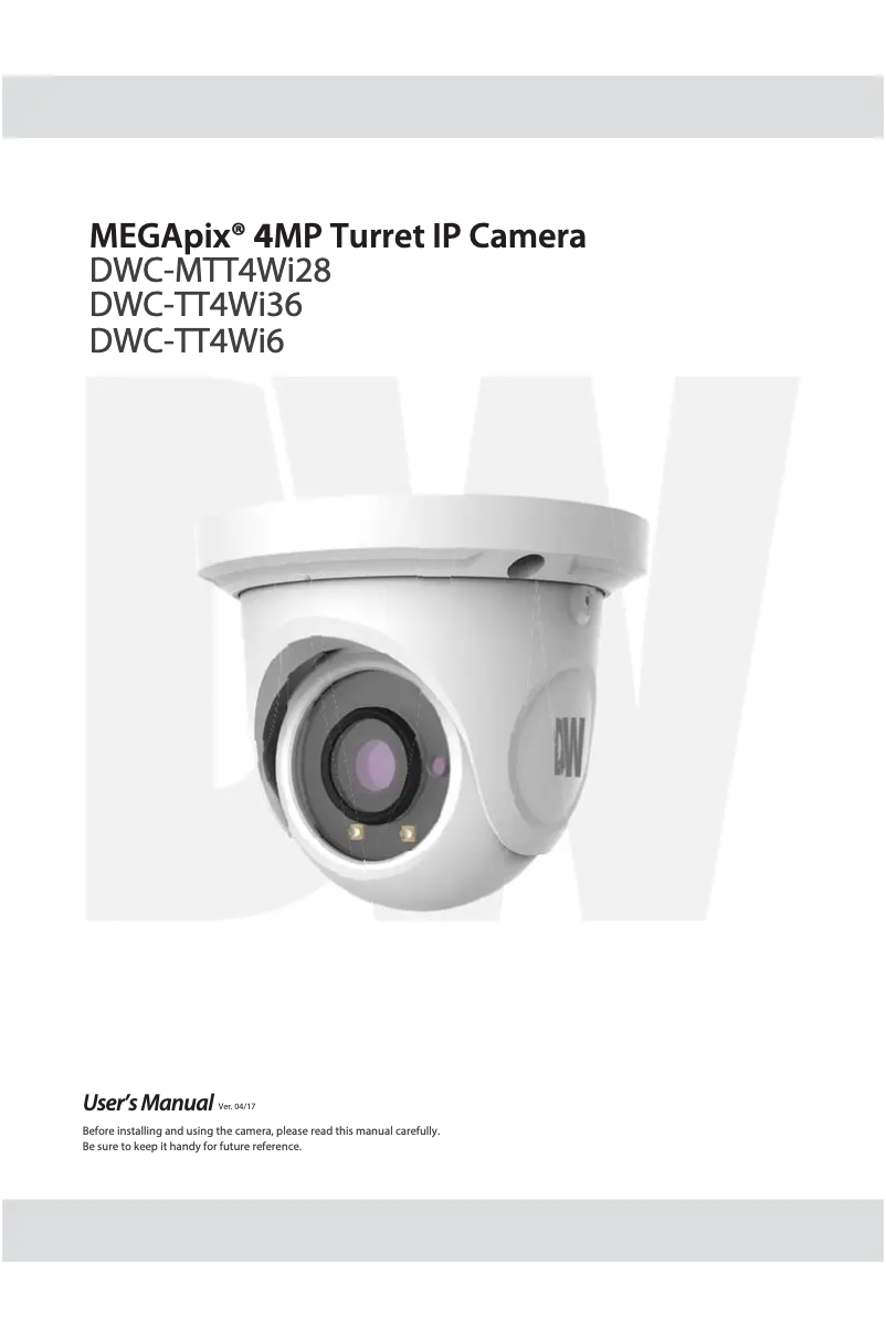 Page n°1 - Manuel utilisateur Digital Watchdog MegaPix DWC-MTT4Wi36