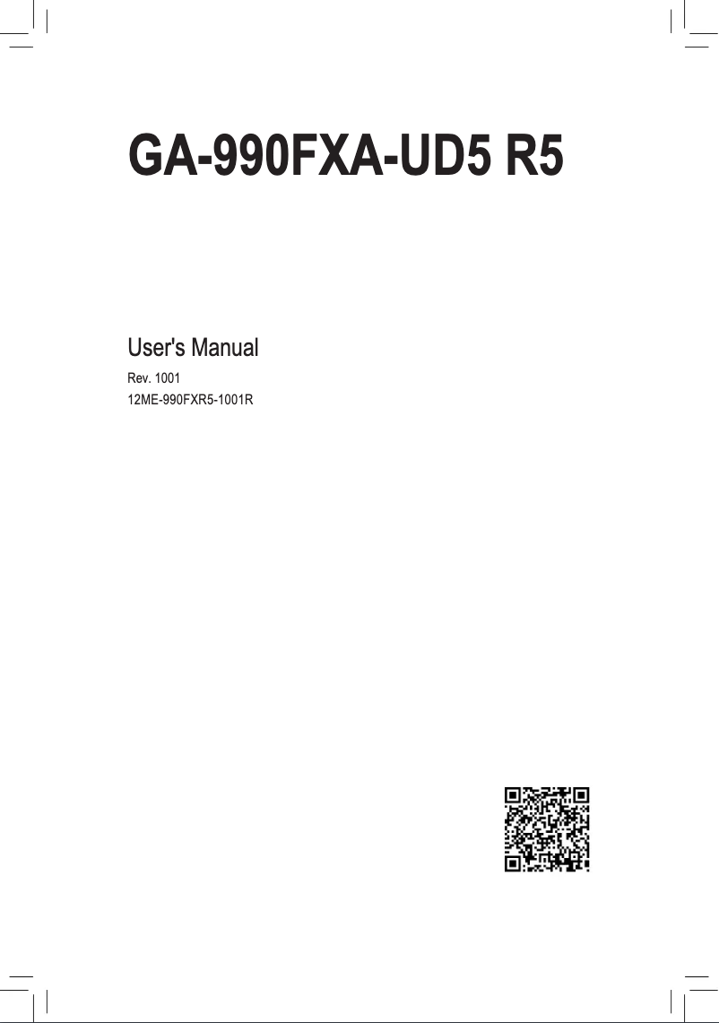 Image de la première page du manuel de l'appareil GA-990FXA-UD5 R5