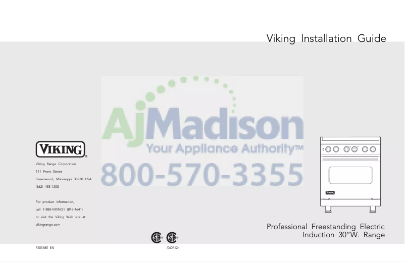 Page 1 de la notice Guide d'installation Viking VISC5304BSS