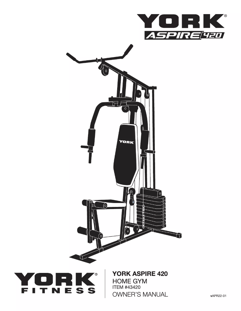 Page 1 de la notice Manuel utilisateur York Fitness Aspire 420