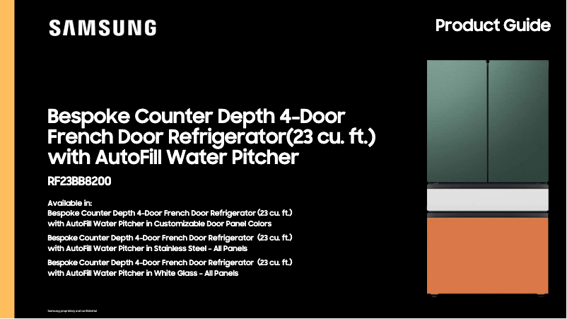 Page 1 de la notice Brochure Samsung RF23BB820012