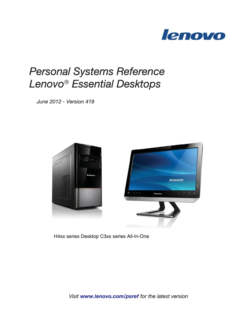 Page 1 de la notice Manuel utilisateur Lenovo Essential C200