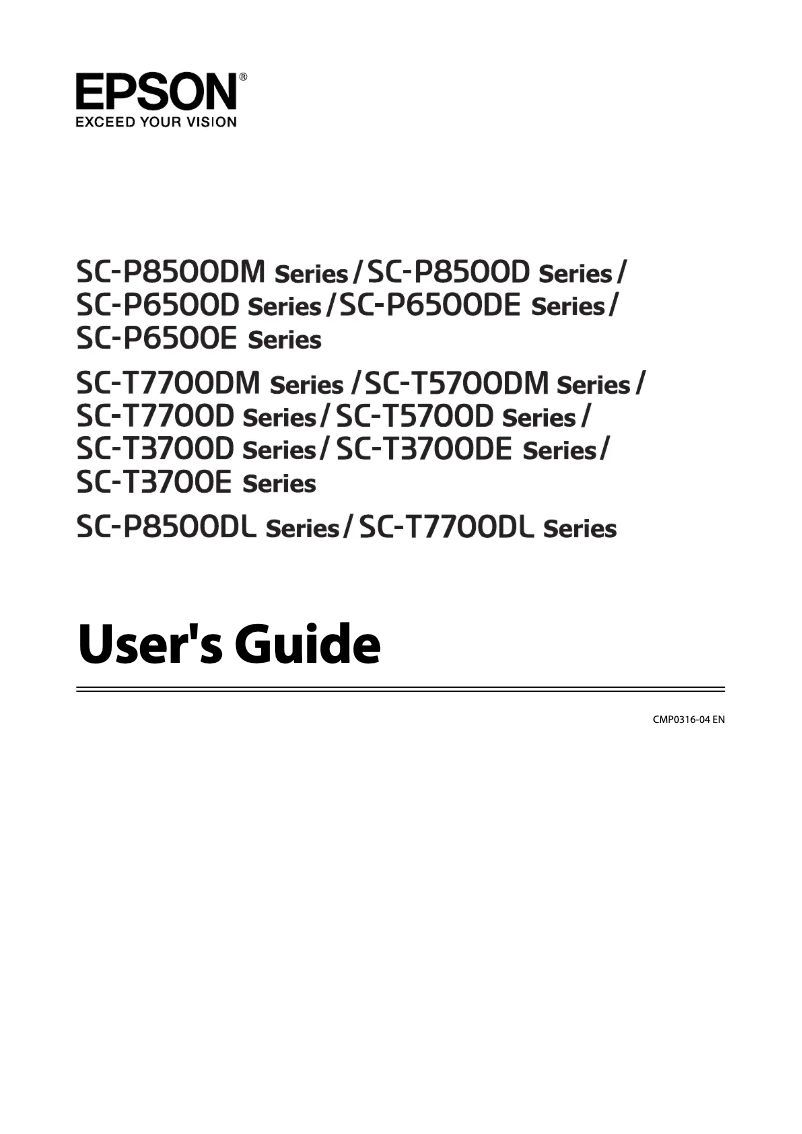 Page n°1 - Manuel utilisateur Epson T3700