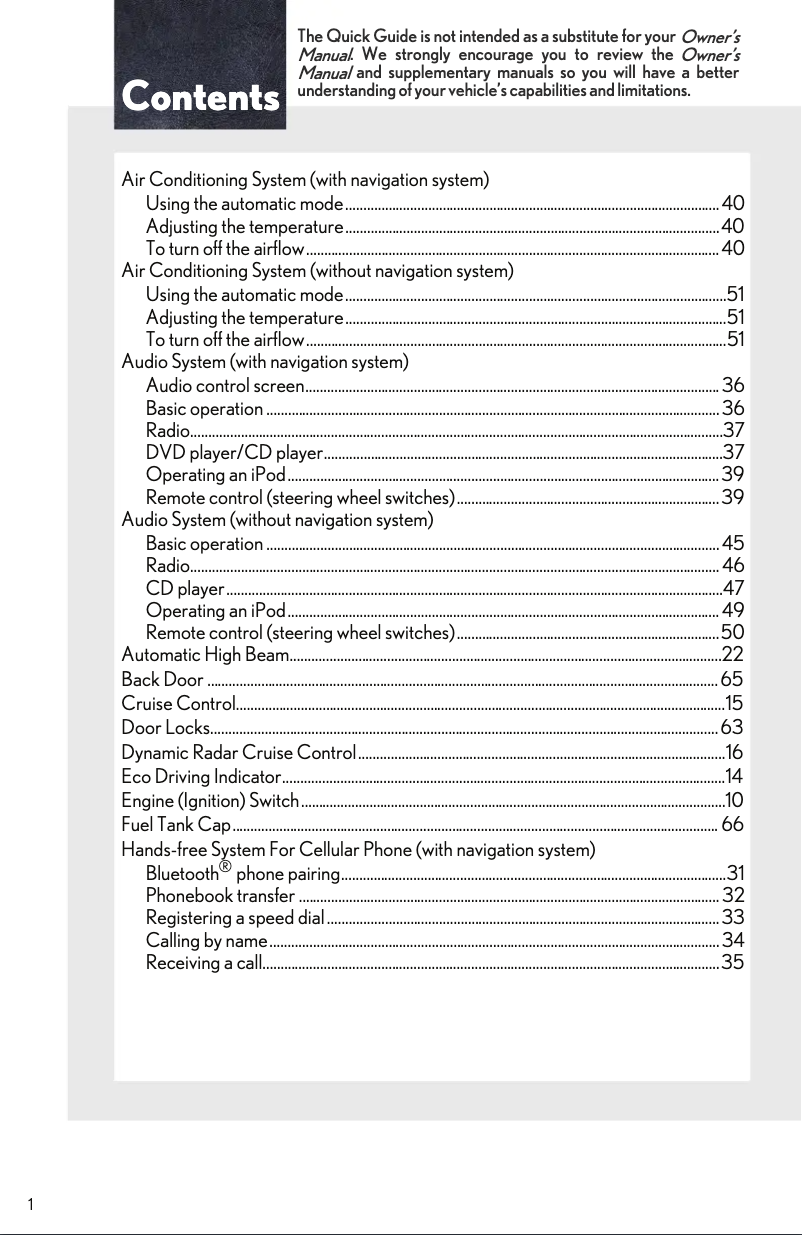 Página 1 del manual Manual de usuario Lexus RX 350 (2011)