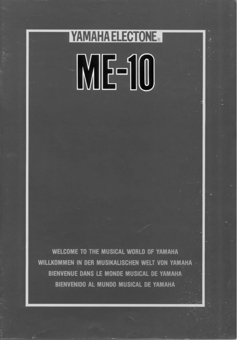 Page n°1 - Manuel utilisateur Yamaha Electone ME-10
