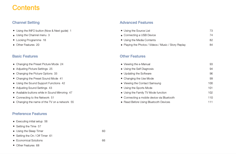 Page 1 de la notice Manuel utilisateur Samsung UA43M5100DG
