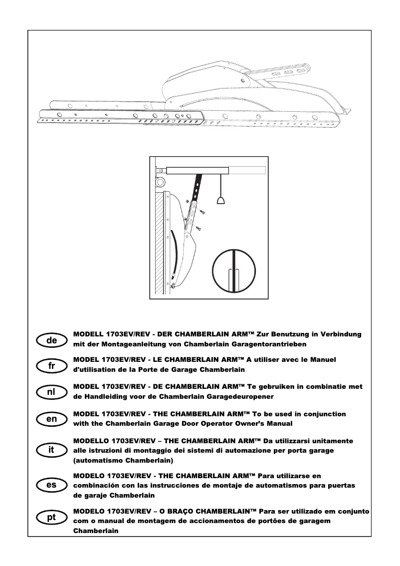 Page 1 de la notice Manuel utilisateur Chamberlain 1703REV