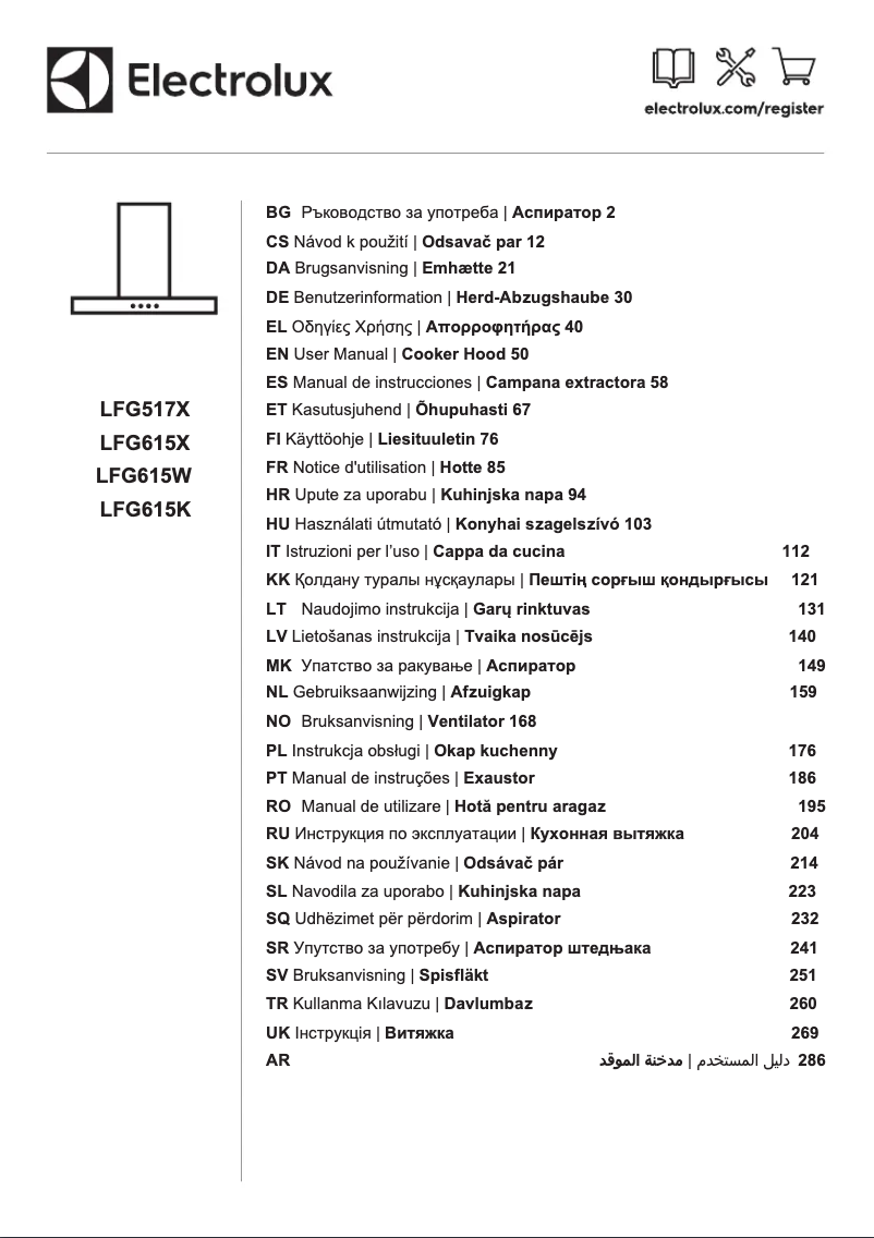 Página 1 del manual Manual de usuario Electrolux LFG615X